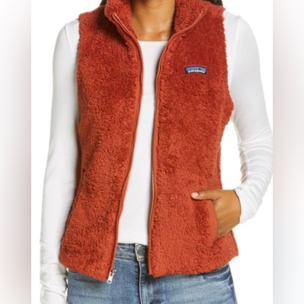 Patagonia Rust Brown Sherpa Fleece Vest